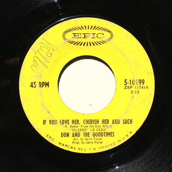 Don And The Goodtimes *Happy And Me/If You Love Her, Cherish Her* 45 rpm Record - Picture 1 of 8